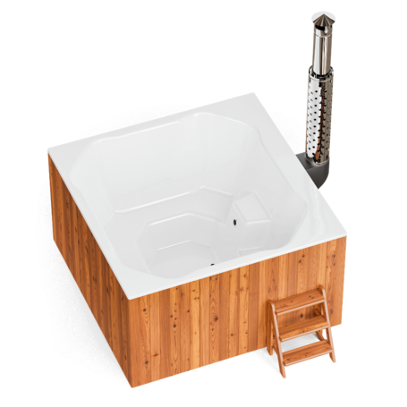 Купель Фурако Polar Spa ELITE QUATTRO 200 квадратная с интегрированной печью для 6-8 человек (термососна светлая) фото  фото - 2