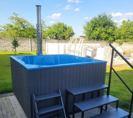 Купель Фурако Polar Spa ELITE QUATTRO 200 квадратная с интегрированной печью для 6-8 человек (термососна светлая) фото  фото - 28