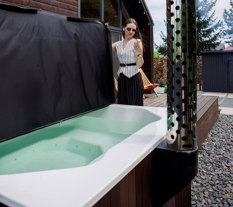 Купель Фурако Polar Spa ELITE QUATTRO 200 квадратная с интегрированной печью для 6-8 человек (термососна светлая) фото  фото - 29