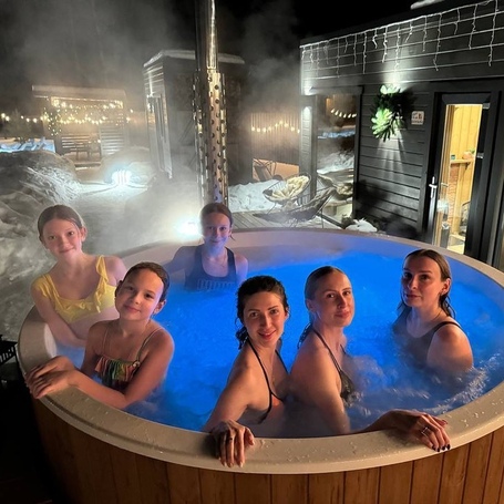Купель фурако Polar Spa ELITE 220 круглая с интегрированной печью для 6-8 человек (термососна светлая) фото  фото - 9