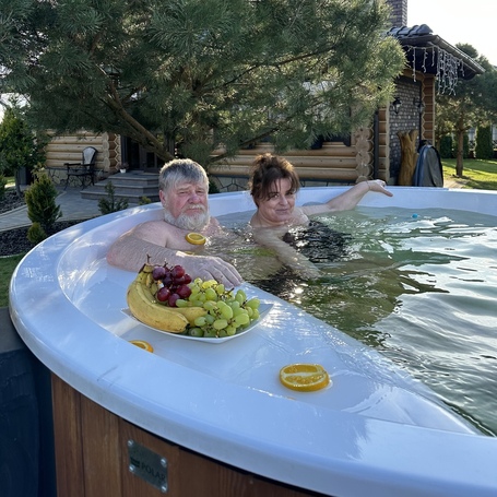 Купель фурако Polar Spa ELITE 220 круглая с интегрированной печью для 6-8 человек (термососна светлая) фото  фото - 11