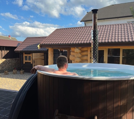 Купель фурако Polar Spa ELITE 220 круглая с интегрированной печью для 6-8 человек (термососна светлая) фото  фото - 14