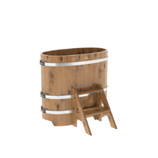 BentWood овальная из дуба (0,59х1,06 м.), h=1,1 м. Натуральная Премиум купель фото