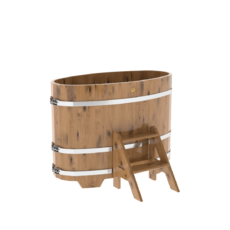 BentWood овальная из дуба (0,69х1,31 м.), h=1,1 м. Натуральная Премиум купель фото