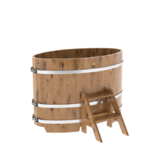 BentWood овальная из дуба (0,80х1,42 м.), h=1,1 м. Натуральная Премиум купель фото