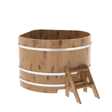 BentWood угловая из дуба (1,37 х1,37 м.), h=1,1 м. Натуральная Премиум купель фото