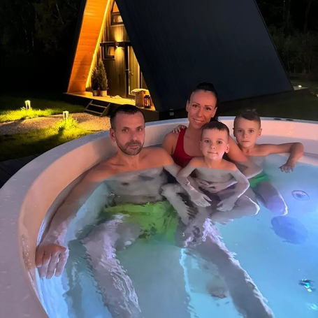 Купель Polar Spa ELITE 200 круглая с интегрированной печью для 2-4 человек (термососна светлая) фото  фото - 14