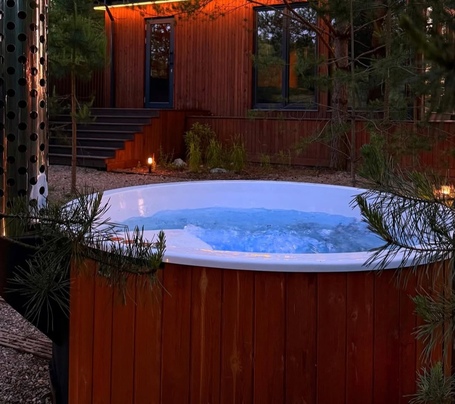 Купель Polar Spa ELITE 200 круглая с интегрированной печью для 2-4 человек (термососна светлая) фото  фото - 9