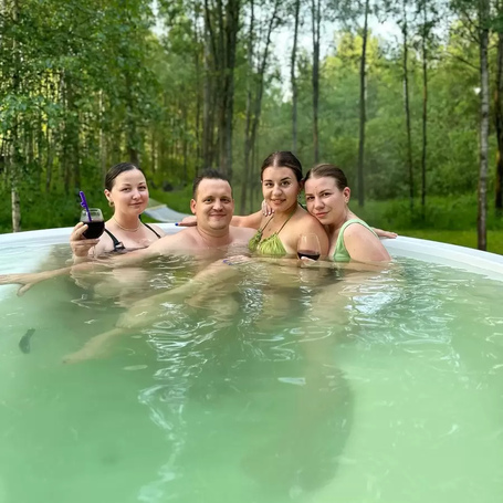 Купель Polar Spa ELITE 200 круглая с интегрированной печью для 2-4 человек (термососна темная) фото  фото - 7
