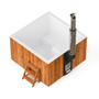 Купель Фурако Polar Spa ELITE QUATTRO 180 квадратная с интегрированной печью для 4 человек (термососна светлая) фото  фото - 1