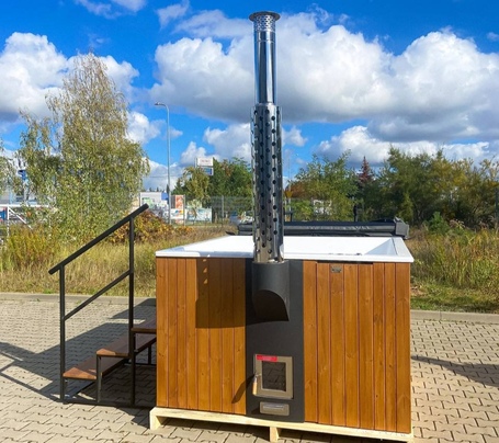 Купель Фурако Polar Spa ELITE QUATTRO 180 квадратная с интегрированной печью для 4 человек (термососна светлая) фото  фото - 12