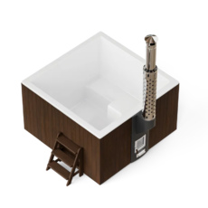 Купель Фурако Polar Spa ELITE QUATTRO 180 квадратная с интегрированной печью для 4 человек (термососна темная) фото